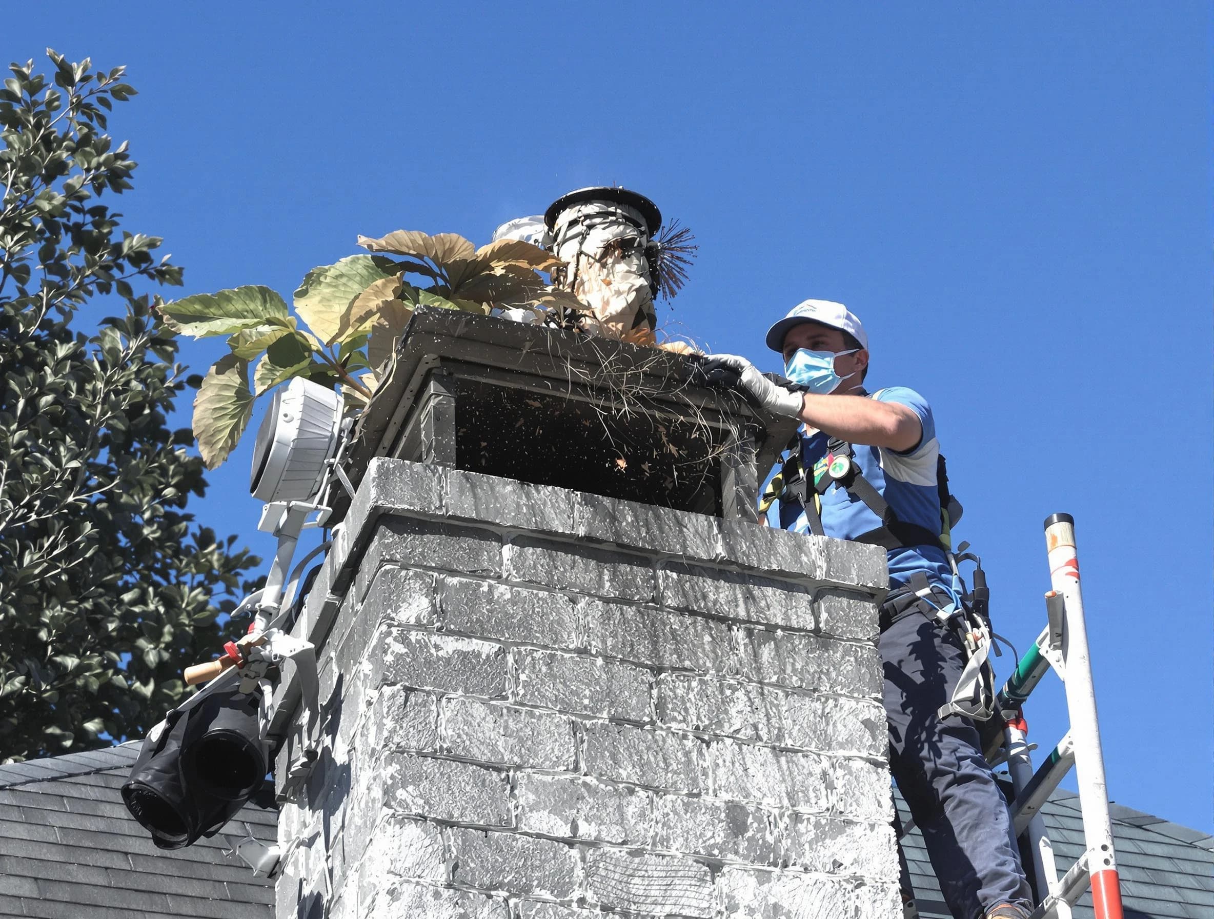 Egg Harbor Chimney Sweep specialist performing chimney cleaning in Egg Harbor, NJ