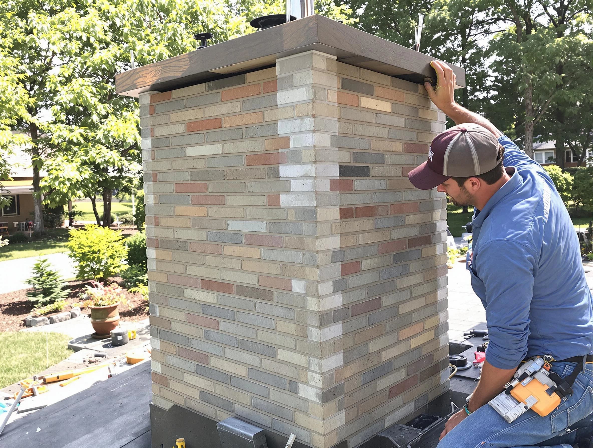 Egg Harbor Chimney Sweep completing a modern chimney remodel in Egg Harbor, NJ