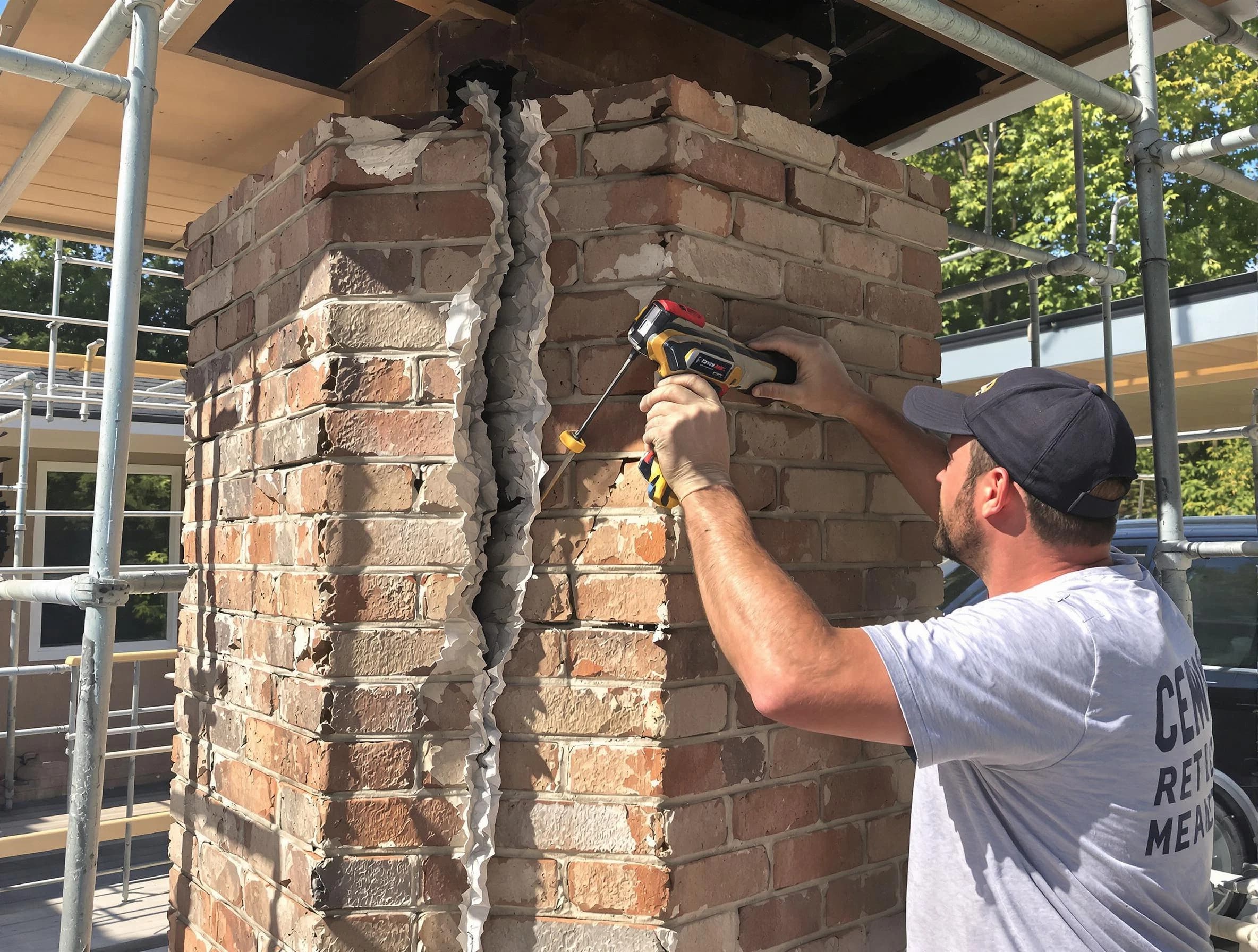 Egg Harbor Chimney Sweep technician performing chimney repair in Egg Harbor, NJ