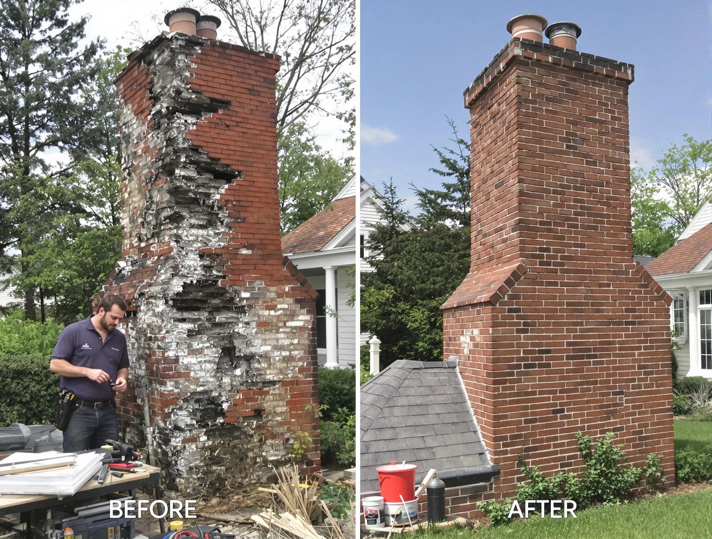 Egg Harbor Chimney Sweep performing a full chimney restoration in Egg Harbor, NJ