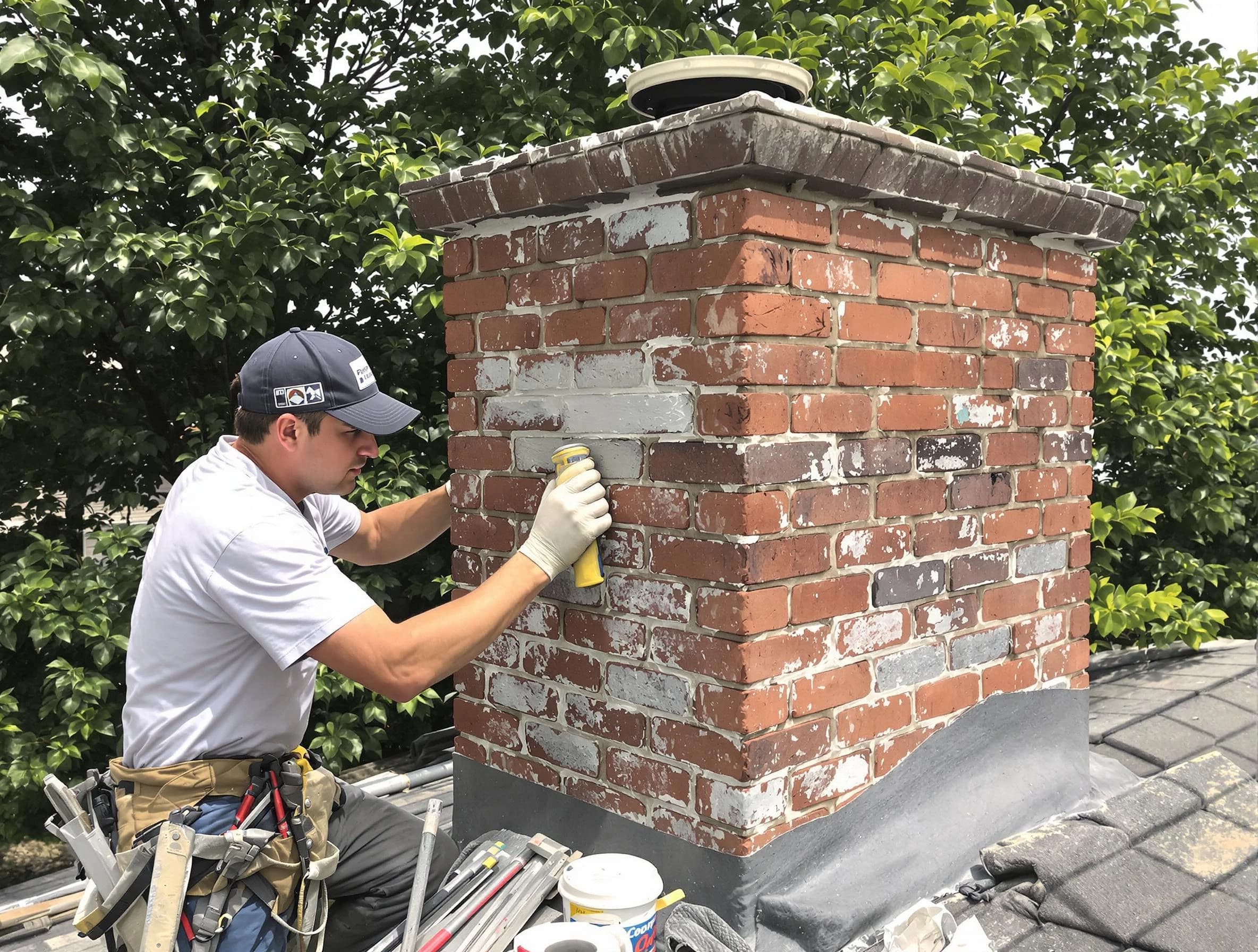 Egg Harbor Chimney Sweep restoring an aging chimney in Egg Harbor, NJ