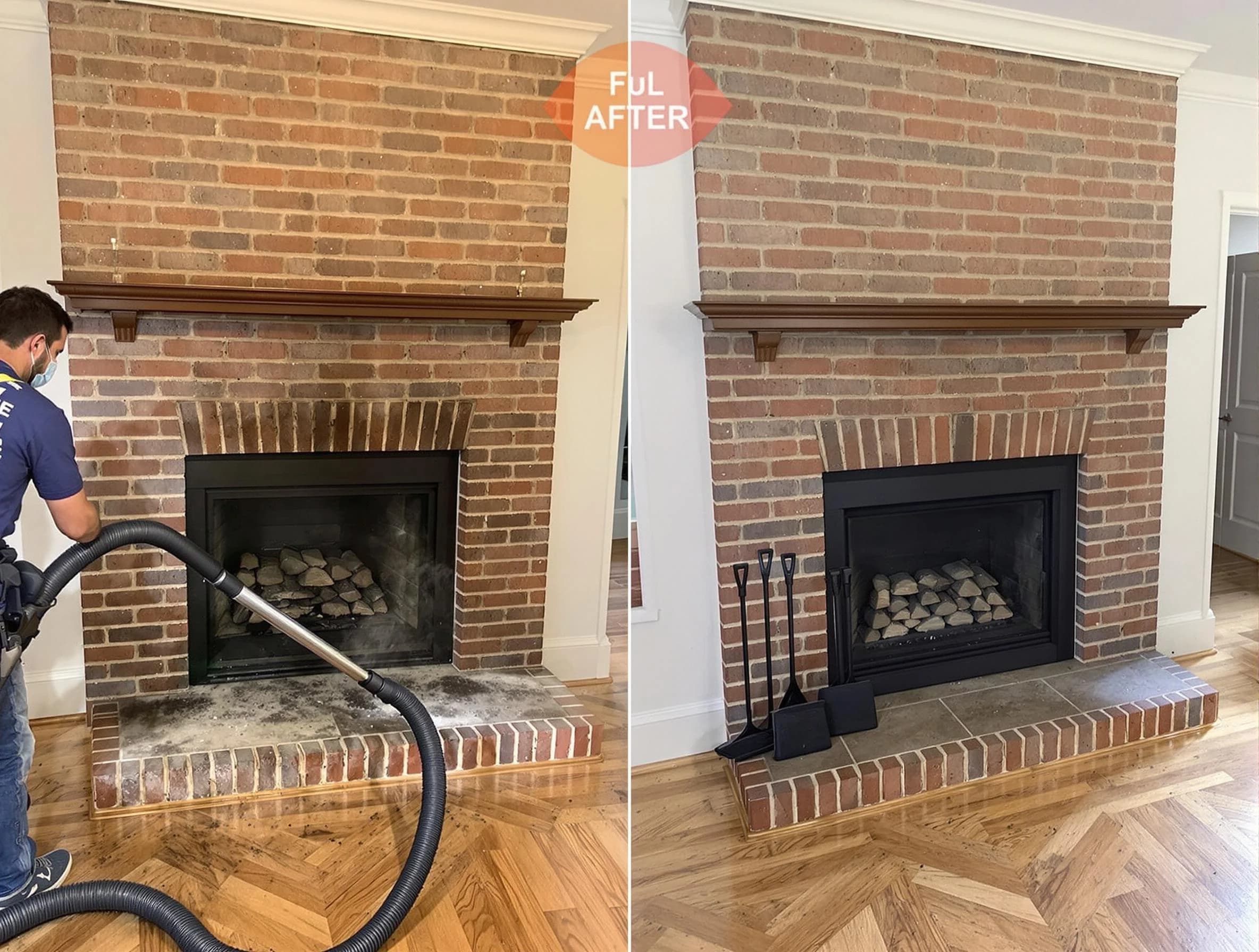 Egg Harbor Chimney Sweep carefully sanitizing a fireplace in Egg Harbor, NJ