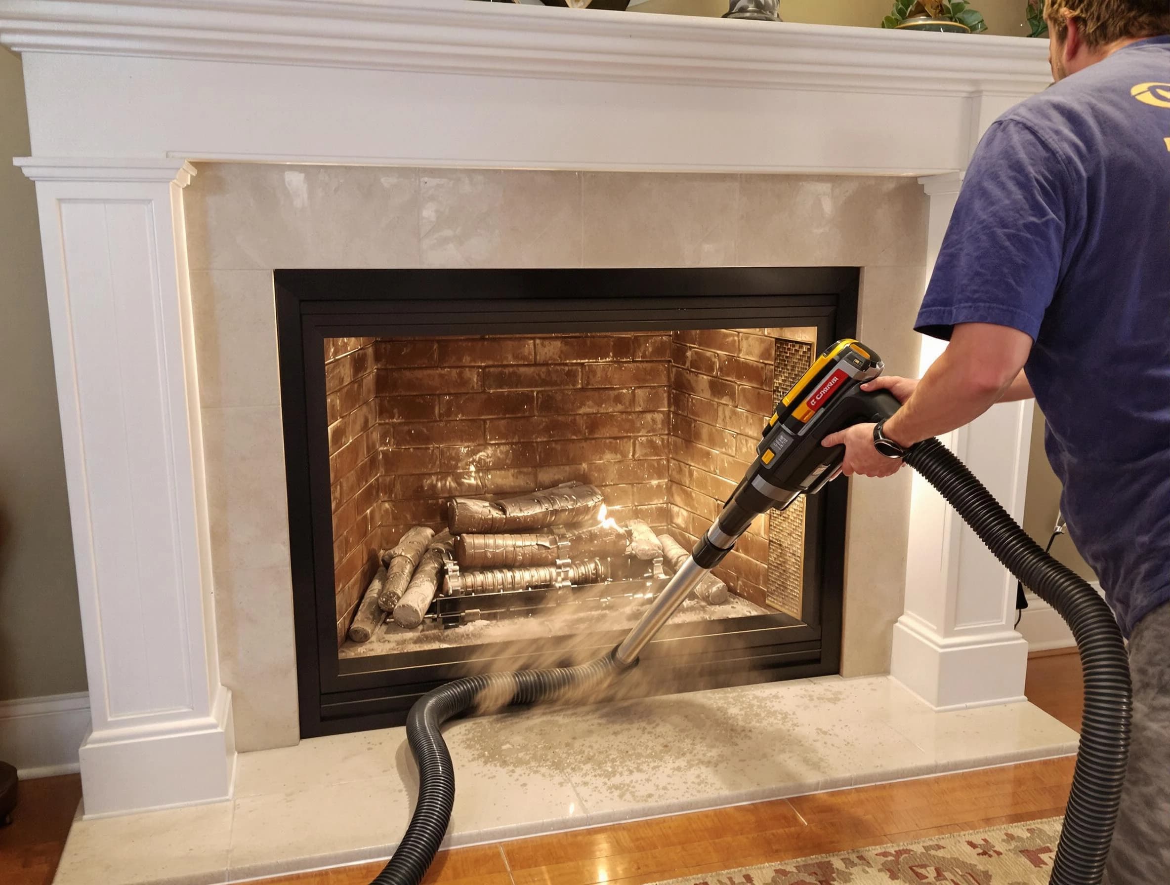 Fireplace cleaning performed by Egg Harbor Chimney Sweep in Egg Harbor, NJ