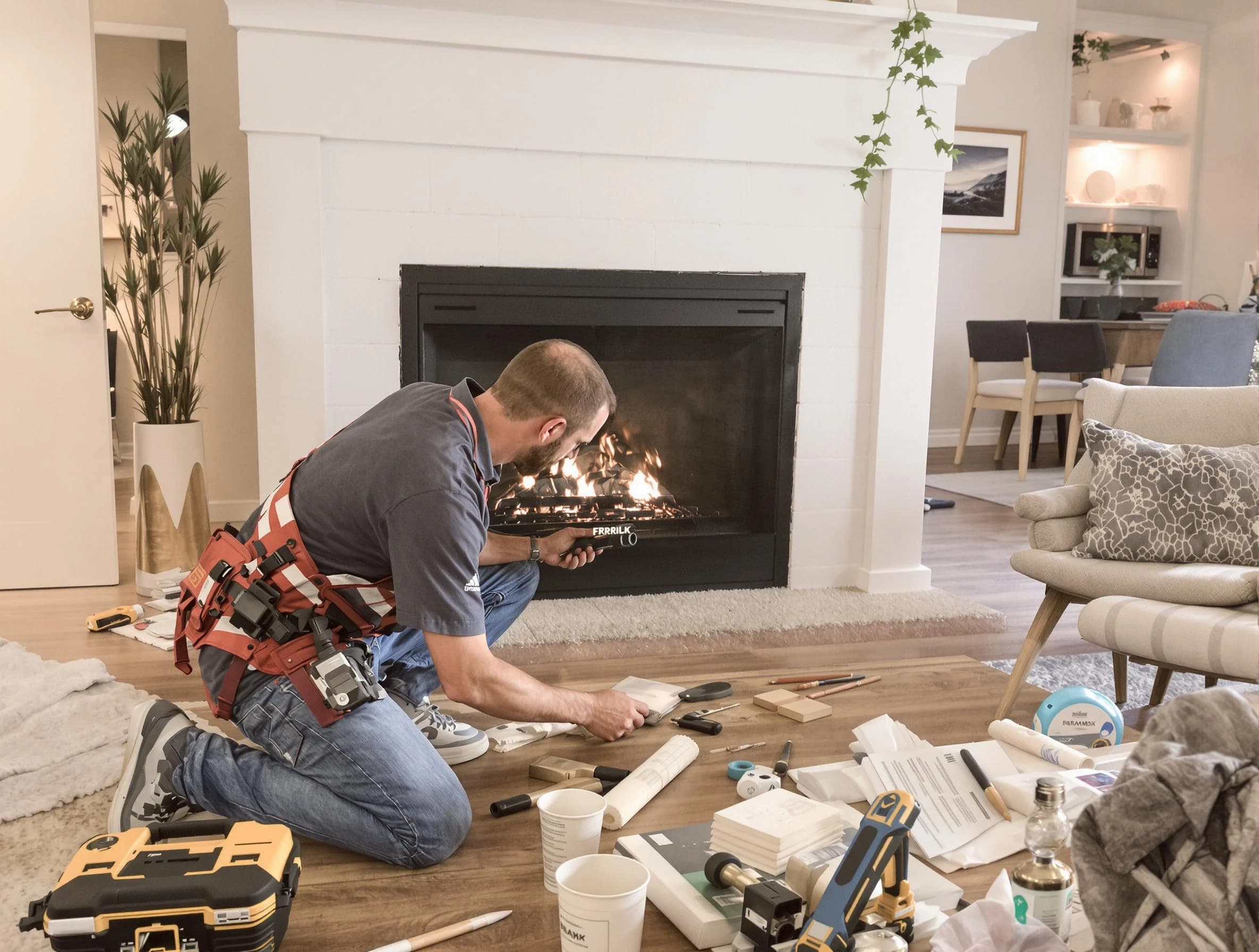 Egg Harbor Chimney Sweep performing fireplace repair in Egg Harbor, NJ