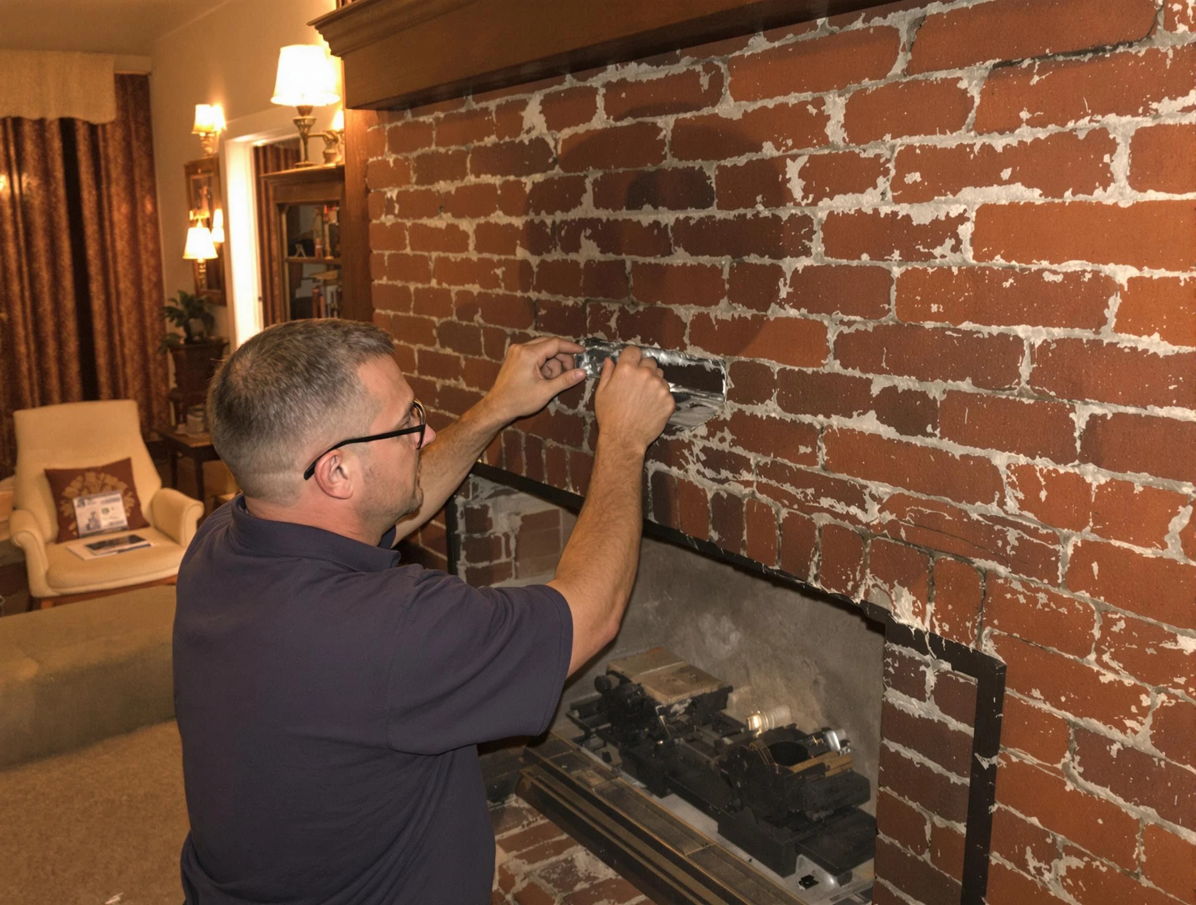 Egg Harbor Chimney Sweep expert fixing a fireplace in Egg Harbor, NJ